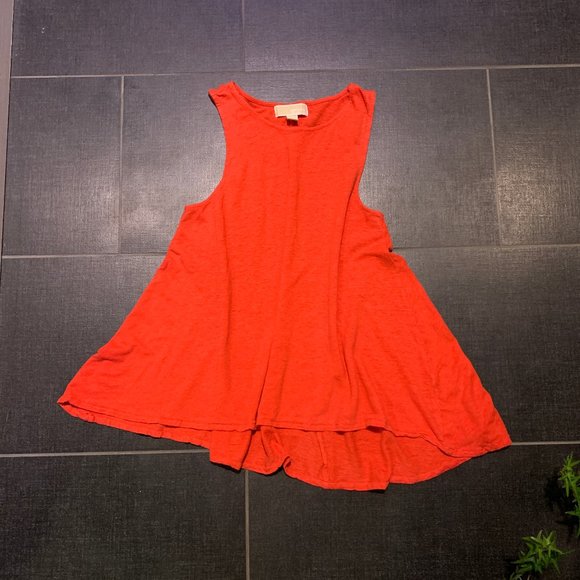 Michael Kors Red Linen Sleeveless A-Line Tunic - Picture 2 of 13